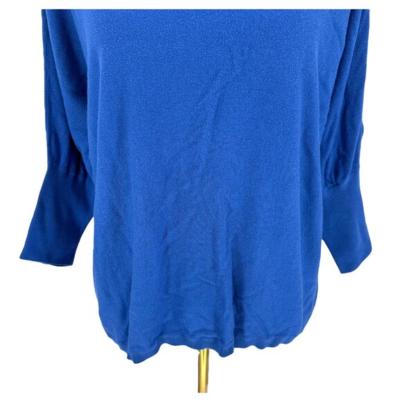 a.n.a A New Approach Pullover Sweater Women’s XL Blue Ribbed Knit 3/4 Sleeve GUC - Picture 4 of 14
